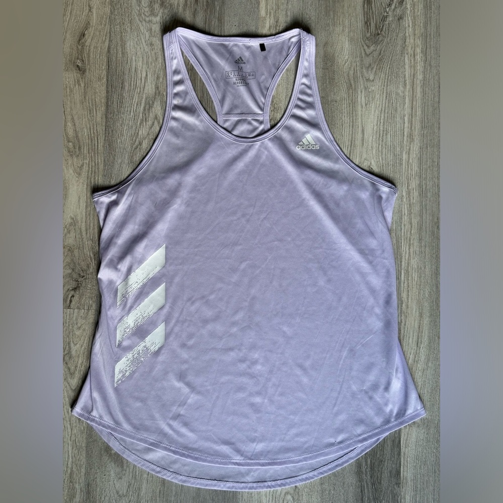 Adidas Own The Run 3-stripes PB purple tank top - Picture 4 of 11